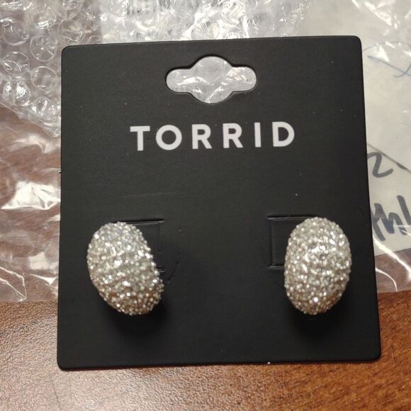 Torrid Pave Dome Earrings - New - Picture 3 of 4